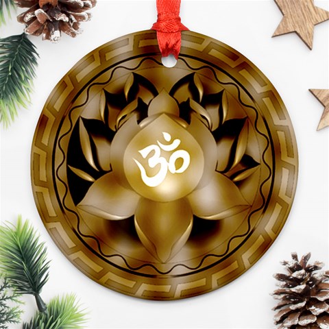 OM Lotus Ornament (Round) from ArtsNow.com Front