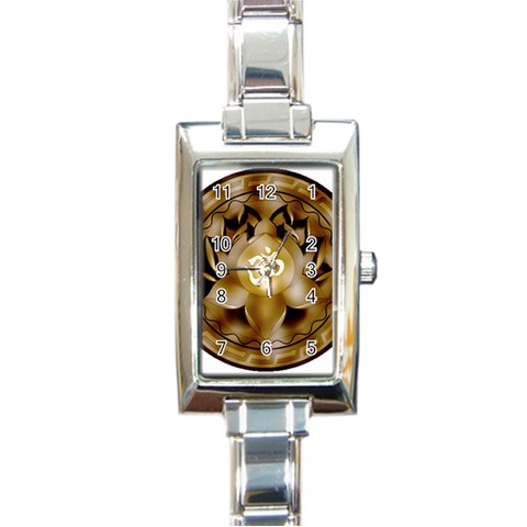 OM Lotus Rectangular Italian Charm Watch from ArtsNow.com Front