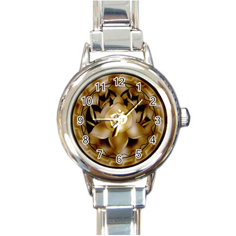 OM Lotus Round Italian Charm Watch from ArtsNow.com Front