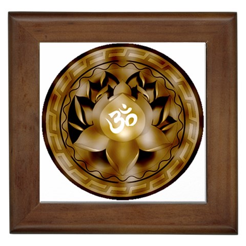 OM Lotus Framed Tile from ArtsNow.com Front