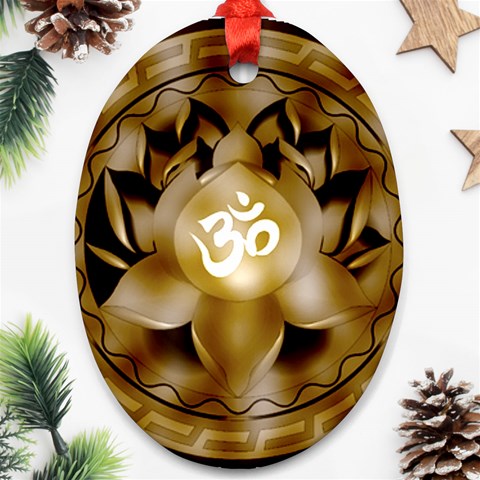 OM Lotus Ornament (Oval) from ArtsNow.com Front