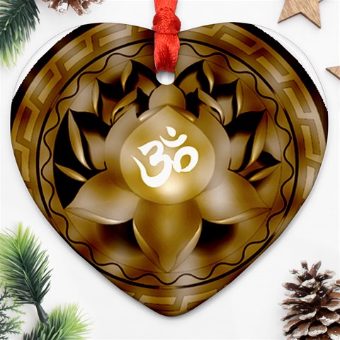 OM Lotus Ornament (Heart) from ArtsNow.com Front