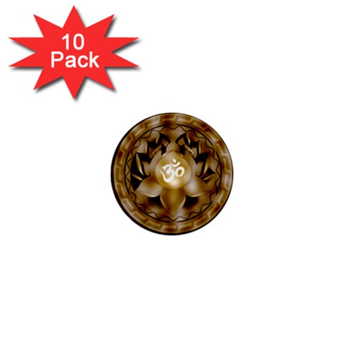 OM Lotus 1  Mini Button (10 pack)  from ArtsNow.com Front