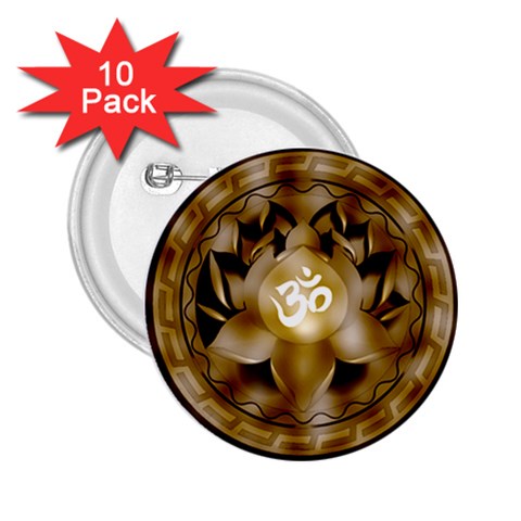 OM Lotus 2.25  Button (10 pack) from ArtsNow.com Front