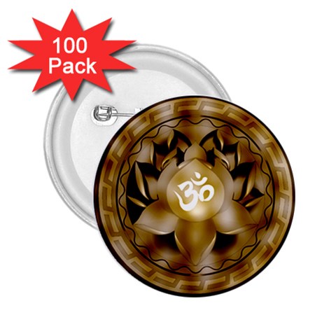 OM Lotus 2.25  Button (100 pack) from ArtsNow.com Front