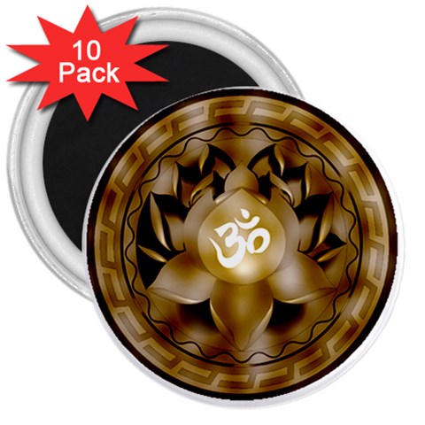 OM Lotus 3  Magnet (10 pack) from ArtsNow.com Front