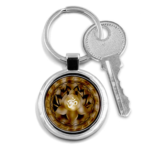 OM Lotus Key Chain (Round) from ArtsNow.com Front