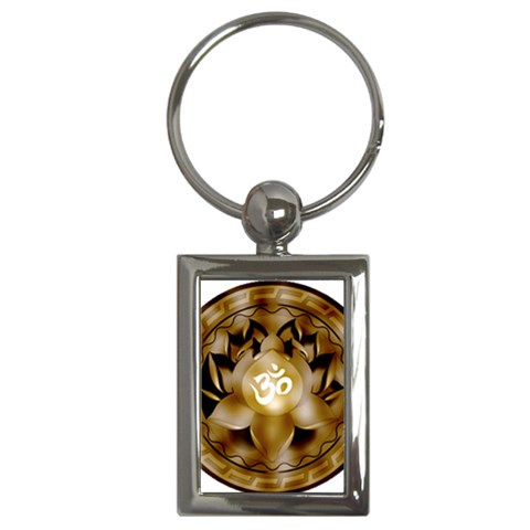 OM Lotus Key Chain (Rectangle) from ArtsNow.com Front