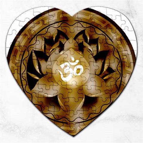 OM Lotus Jigsaw Puzzle (Heart) from ArtsNow.com Front