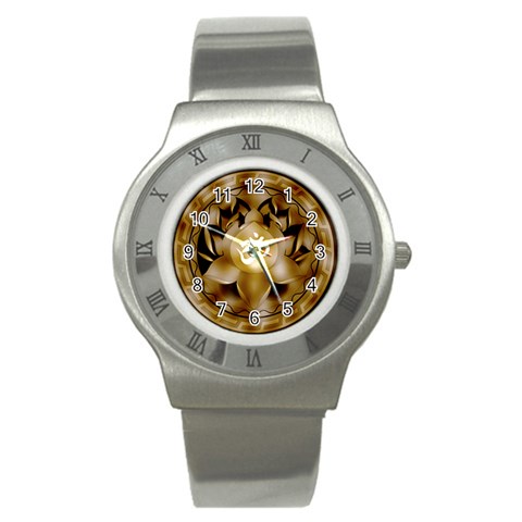 OM Lotus Stainless Steel Watch from ArtsNow.com Front