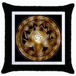 OM Lotus Throw Pillow Case (Black)