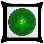 OM Lotus Throw Pillow Case (Black)