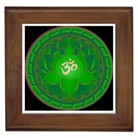 OM Lotus Framed Tile from ArtsNow.com Front