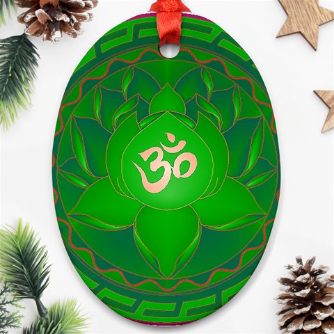 OM Lotus Ornament (Oval) from ArtsNow.com Front