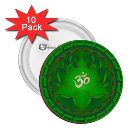 OM Lotus 2.25  Button (10 pack) from ArtsNow.com Front