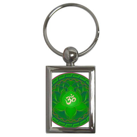 OM Lotus Key Chain (Rectangle) from ArtsNow.com Front