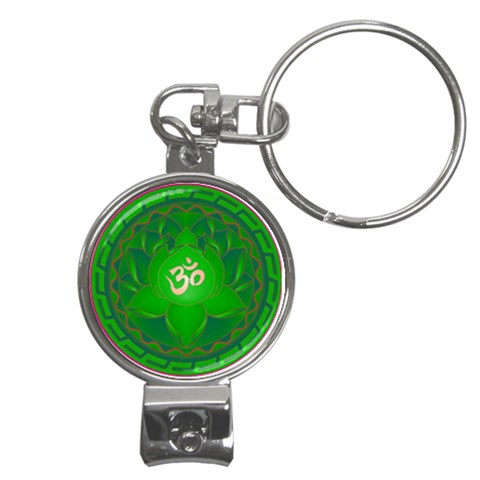 OM Lotus Nail Clippers Key Chain from ArtsNow.com Front