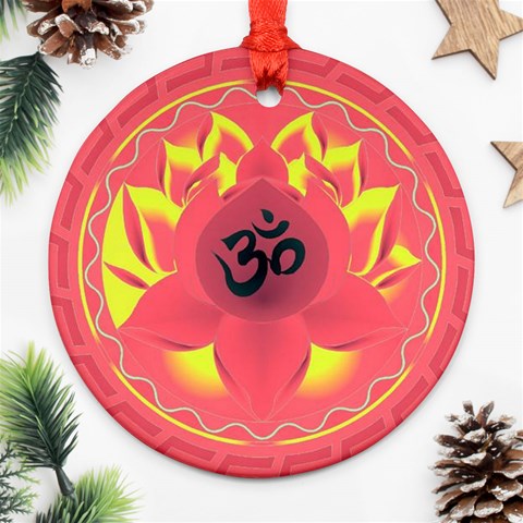 OM Lotus Ornament (Round) from ArtsNow.com Front