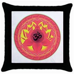 OM Lotus Throw Pillow Case (Black)