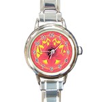 OM Lotus Round Italian Charm Watch