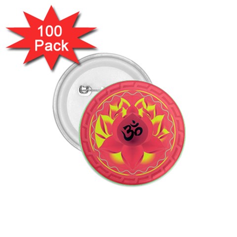 OM Lotus 1.75  Button (100 pack)  from ArtsNow.com Front