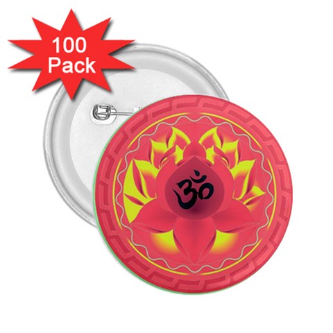 OM Lotus 2.25  Button (100 pack) from ArtsNow.com Front