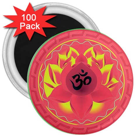 OM Lotus 3  Magnet (100 pack) from ArtsNow.com Front