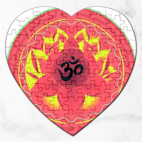 OM Lotus Jigsaw Puzzle (Heart) from ArtsNow.com Front