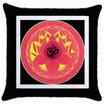 OM Lotus Throw Pillow Case (Black)