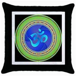 OM mandala Throw Pillow Case (Black)