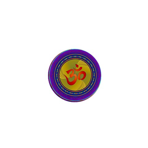 OM mandala 1  Mini Button from ArtsNow.com Front