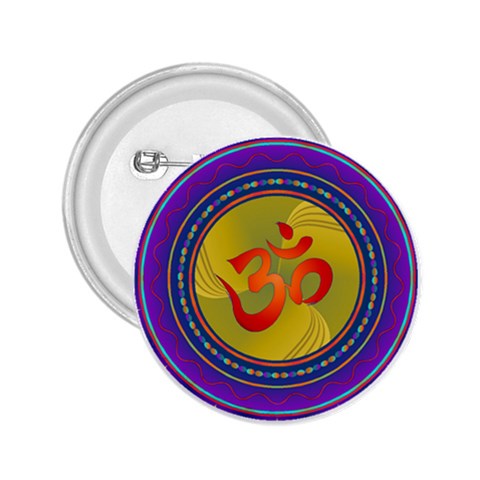 OM mandala 2.25  Button from ArtsNow.com Front