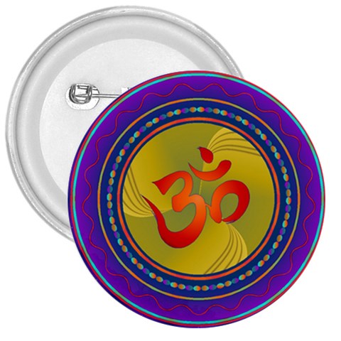 OM mandala 3  Button from ArtsNow.com Front