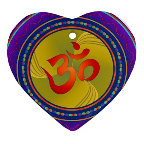 OM mandala Ornament (Heart) from ArtsNow.com Front