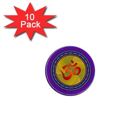 OM mandala 1  Mini Button (10 pack)  from ArtsNow.com Front