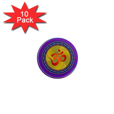 OM mandala 1  Mini Magnet (10 pack)  from ArtsNow.com Front