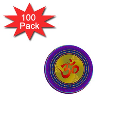 OM mandala 1  Mini Button (100 pack)  from ArtsNow.com Front