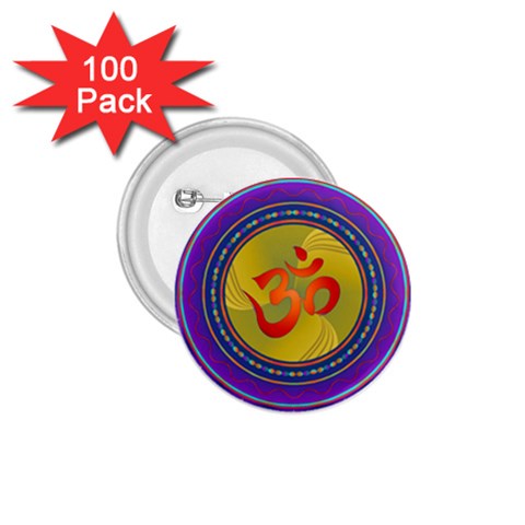 OM mandala 1.75  Button (100 pack)  from ArtsNow.com Front