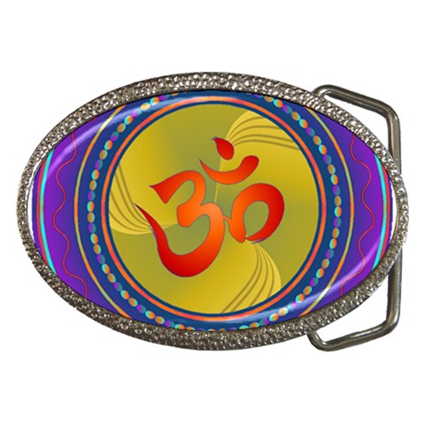 OM mandala Belt Buckle from ArtsNow.com Front