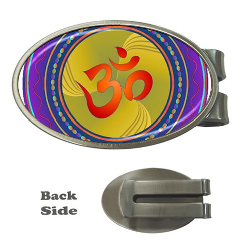 OM mandala Money Clip (Oval) from ArtsNow.com Front