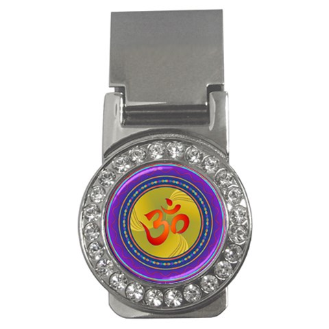 OM mandala Money Clip (CZ) from ArtsNow.com Front