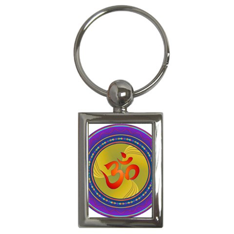 OM mandala Key Chain (Rectangle) from ArtsNow.com Front