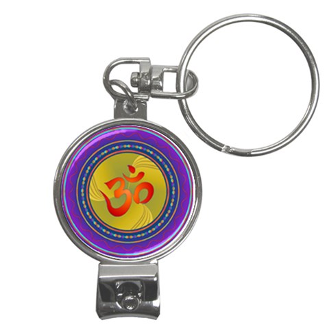 OM mandala Nail Clippers Key Chain from ArtsNow.com Front