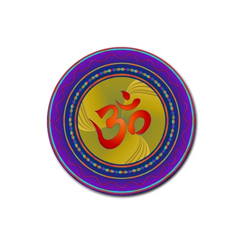 OM mandala Rubber Coaster (Round) from ArtsNow.com Front