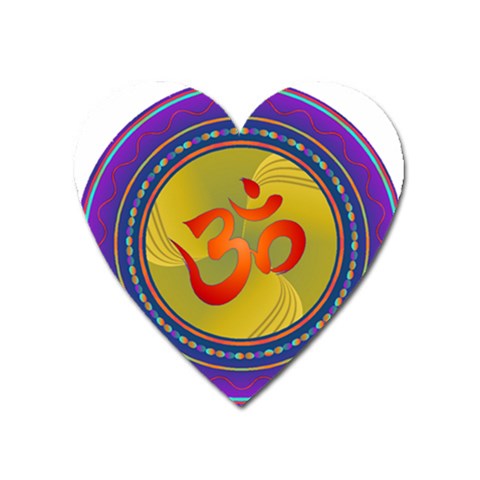 OM mandala Magnet (Heart) from ArtsNow.com Front