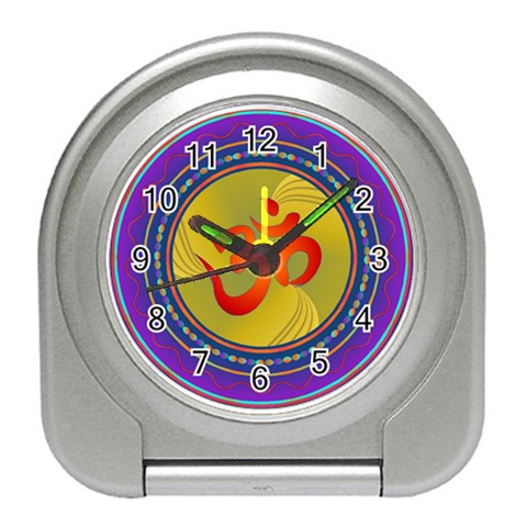 OM mandala Travel Alarm Clock from ArtsNow.com Front