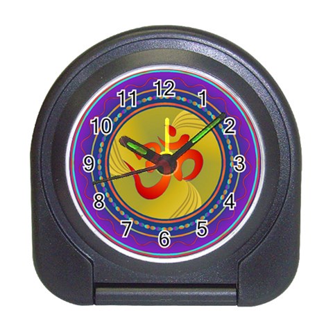 OM mandala Travel Alarm Clock from ArtsNow.com Front