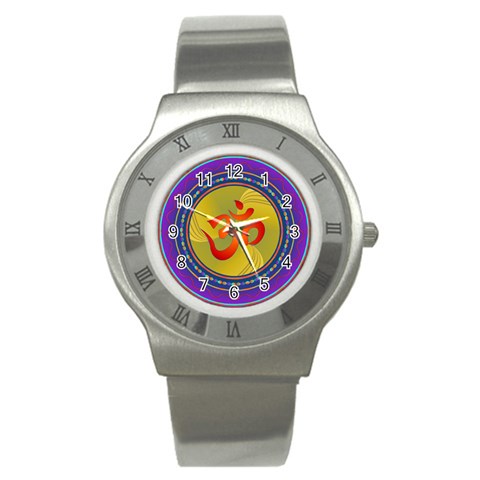 OM mandala Stainless Steel Watch from ArtsNow.com Front