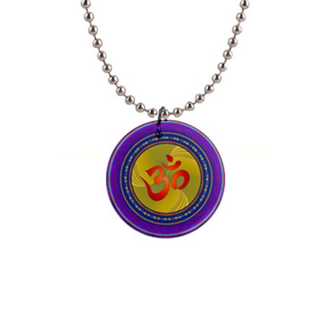 OM mandala 1  Button Necklace from ArtsNow.com Front