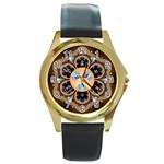 OMPH Round Gold Metal Watch